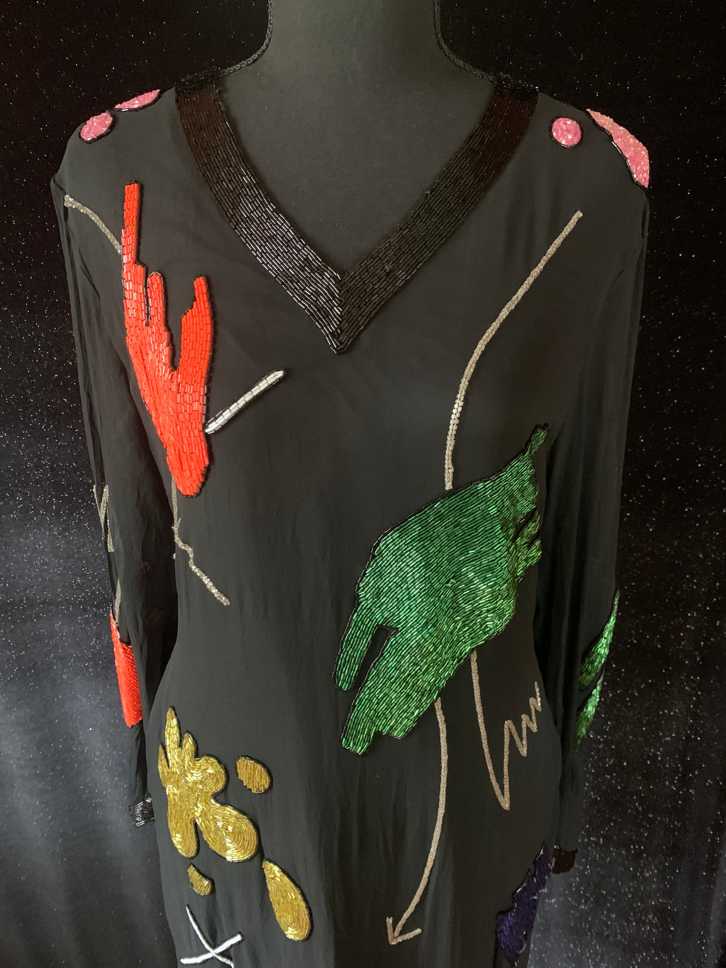 1980’s abstract beaded dress